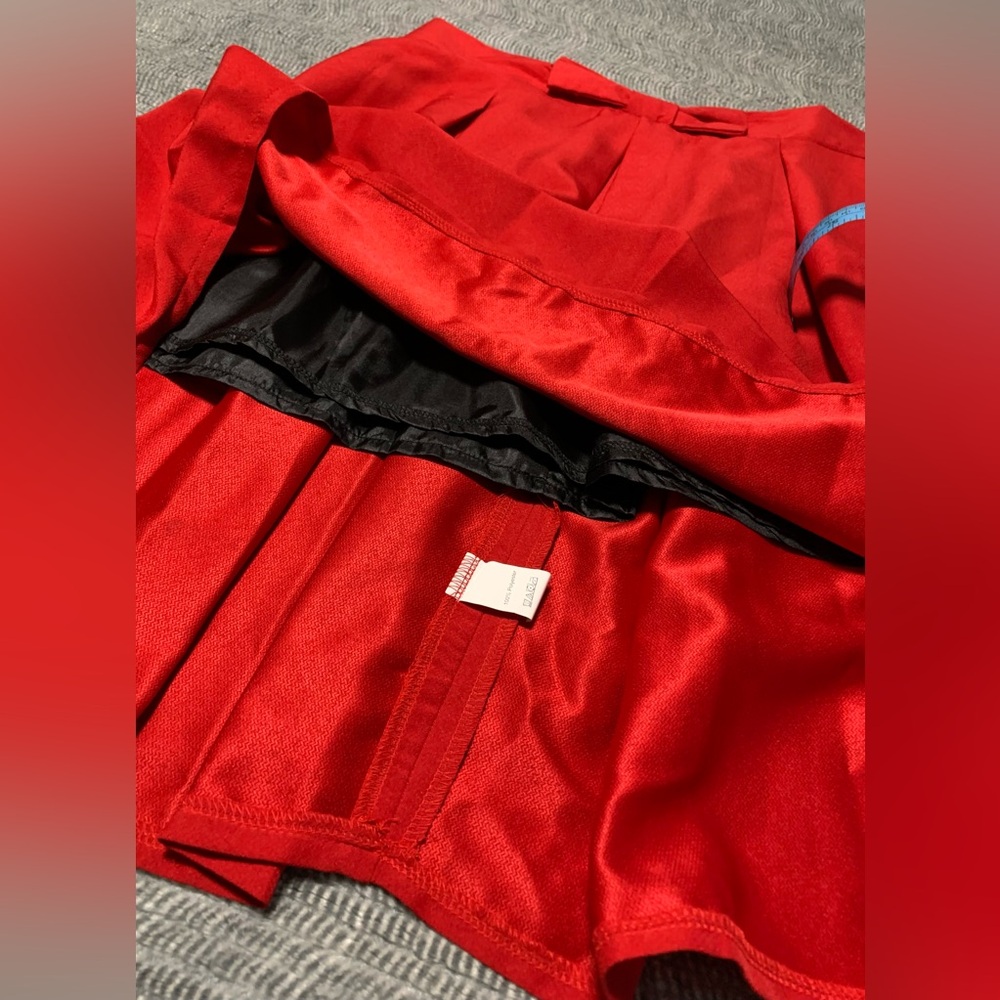 Red MIDI Women’s Lined Skirt - Picture 9 of 14